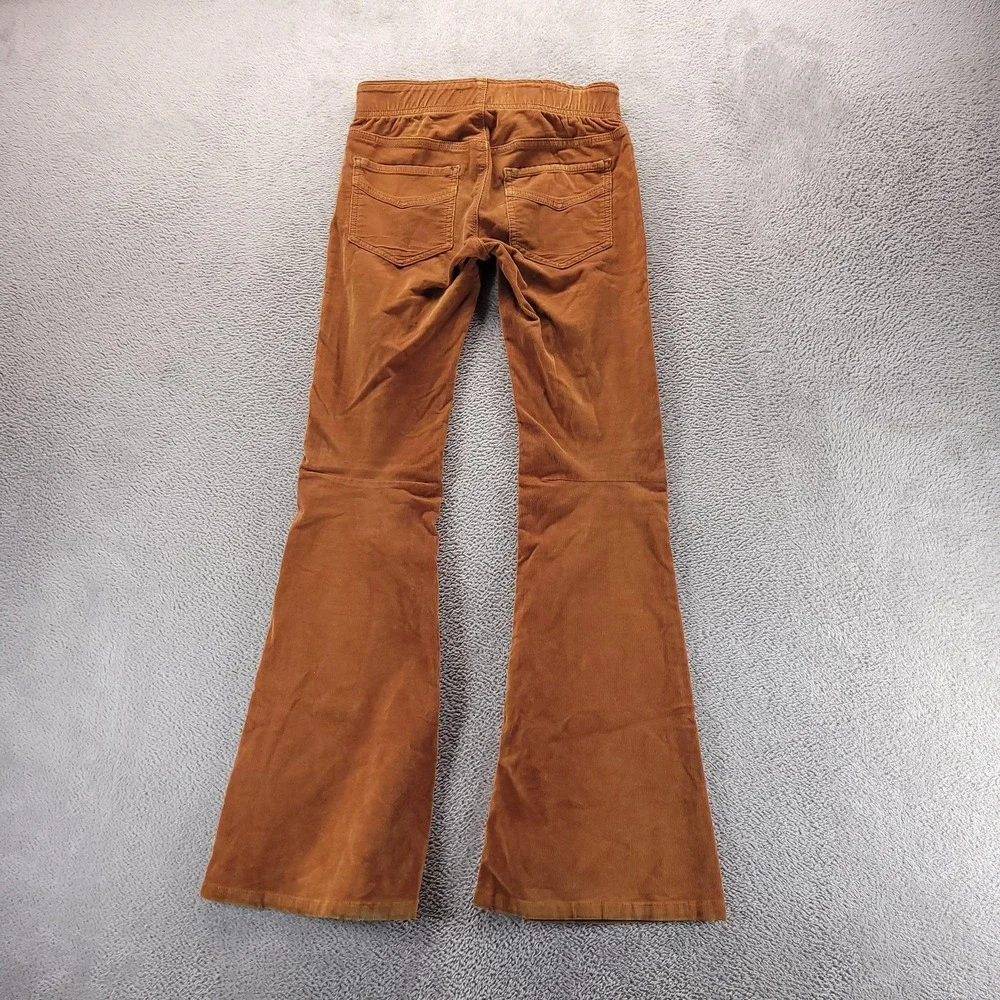 Free People Pants Womens 25 Orange Corduroy Flare Pull On Stretch Boho Hippie